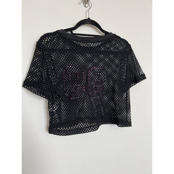 Forever 21 Black Caged "99" Cropped Top - Size Medium - Picture 4 of 6